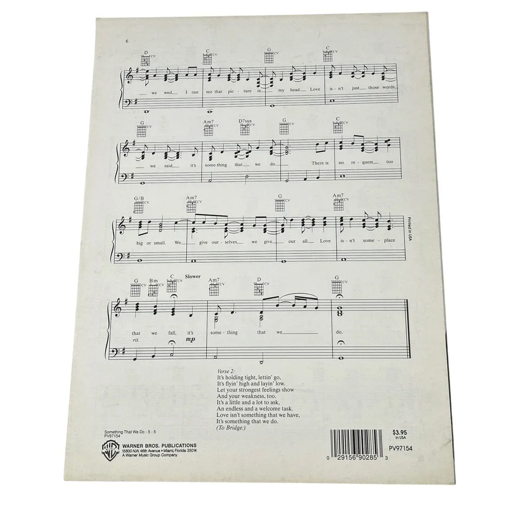 Clint Black Something That We Do Sheet Music 1997 Warner Bros Country